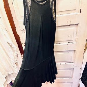 Free People Black Dot Lace Cutout Slipdress Sz S